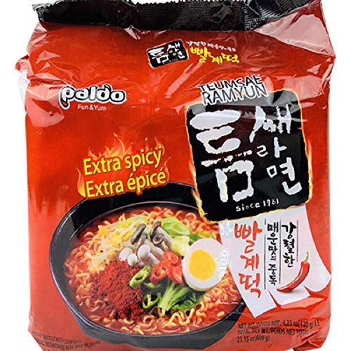 Buy Paldo Extra Hot & Spicy Instant Teumsae Ramyun Noodles 600g Pack of