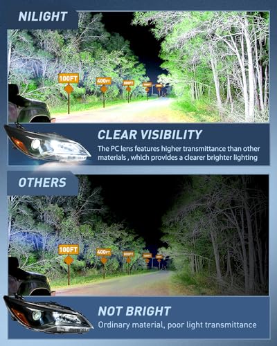 Image of Nilight Headlight Assembly Compatible with 2015 2016 2017 LE SE XLE Toyota Camry Headlamps Replacement Black Housing Amber Reflector Clear Lens Driver and Passenger Side