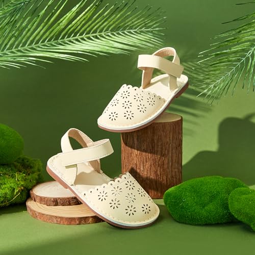 Image of Felix & Flora Toddler Girls Sandals Soft Rubber Princess Flat Shoes Flower Girl Shoes