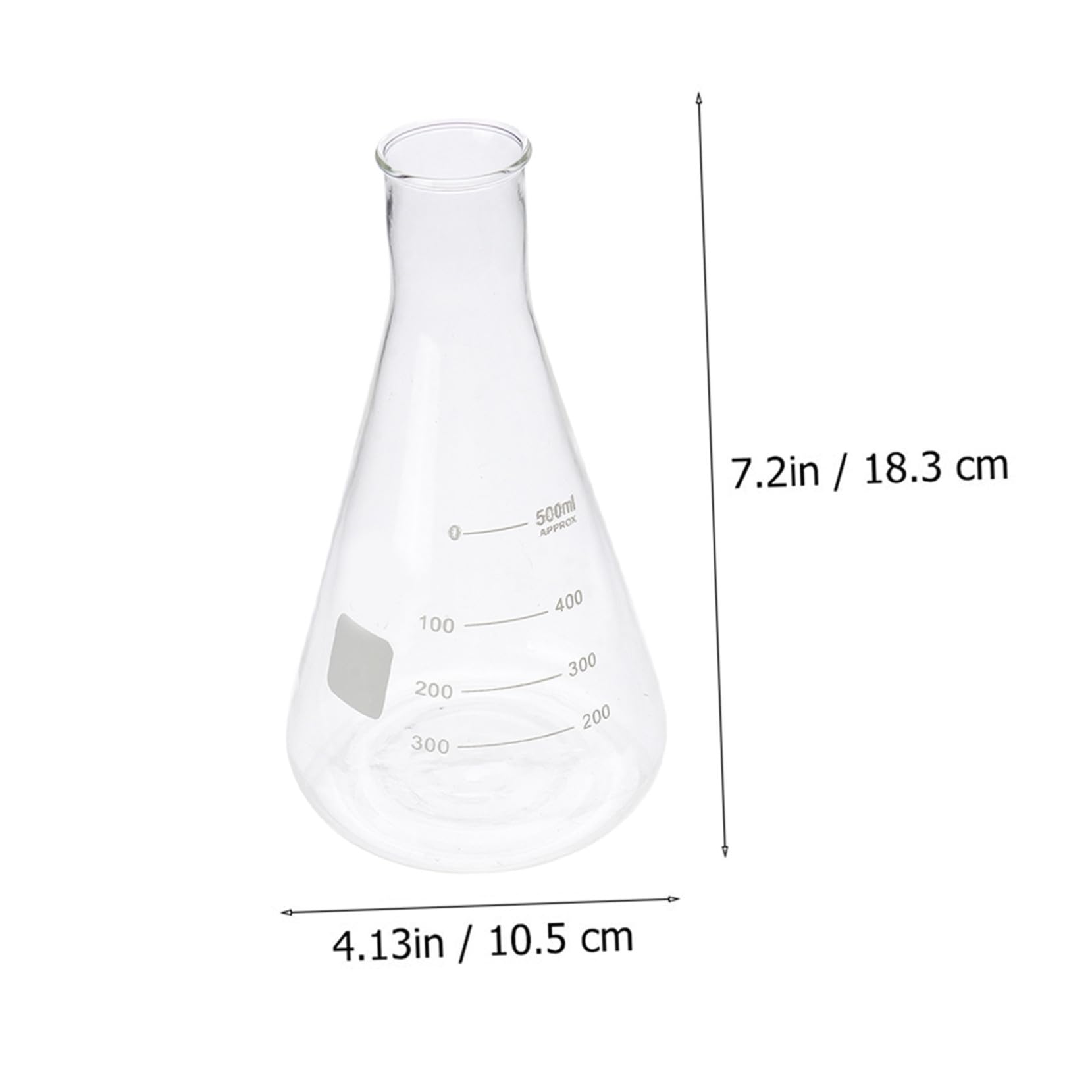 Cabilock Kit de 4 Matraces Erlenmeyer de Vidrio Borosilicato Cónicos, Alta Pureza, Uso Seguro al Calentar, sin Rebabas para Laboratorio y Escuela