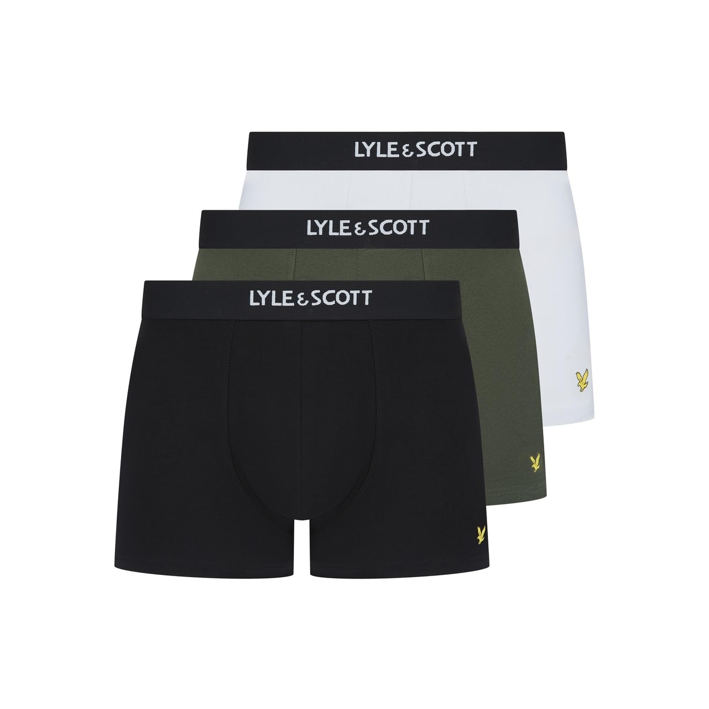 Lyle & Scott Men's Black/Ivy/White Devon 3 Pack Boxers M