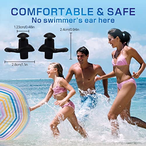 Image of Waterproof Swim Ear Plugs, Reusable Soft Silicone Ear Protection for Adults & Kids | Comfortable Anti-Slip Design for Swimming, Bathing, Shower, Diving, Surfing & Water Sports with Carry Case
