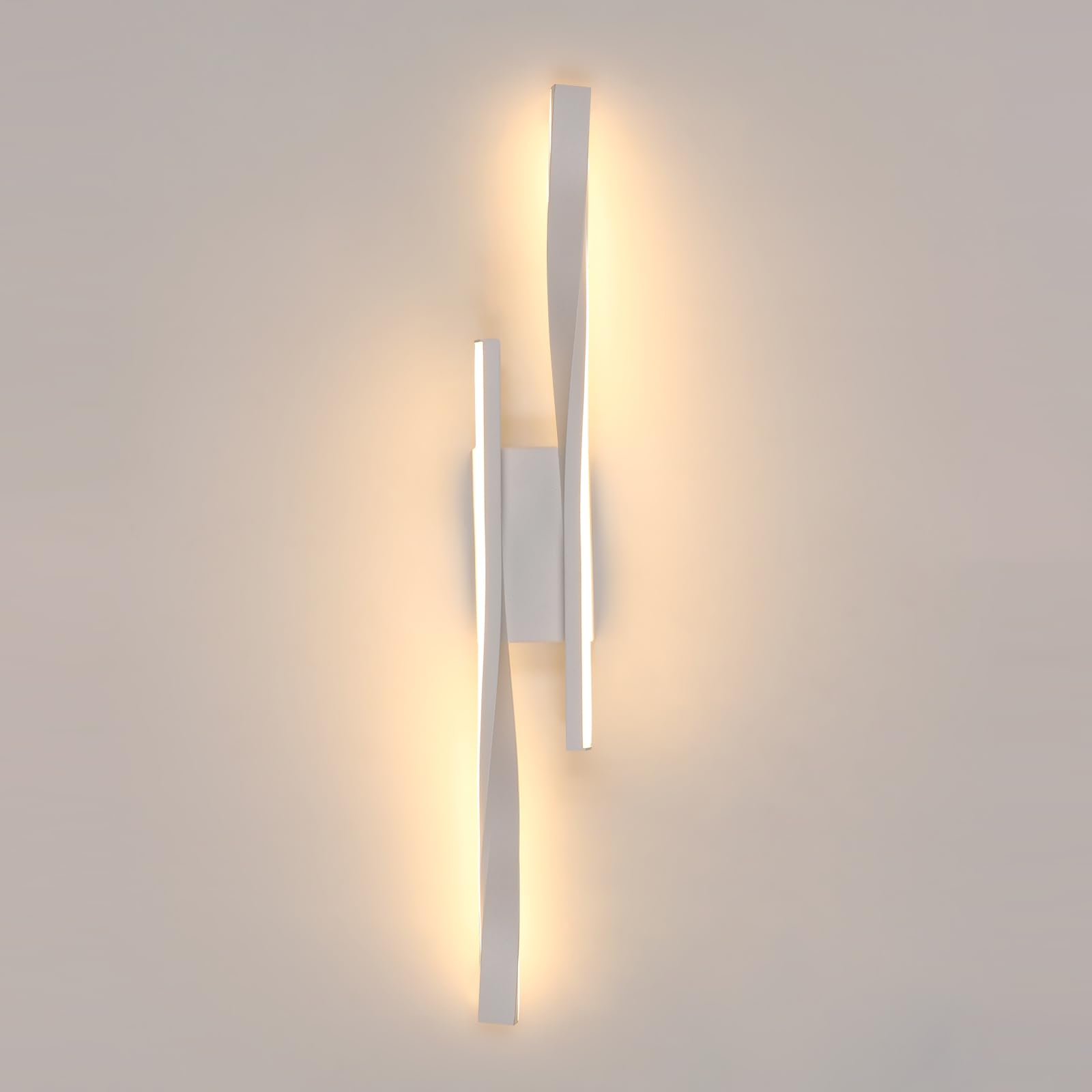 DELIPOP Aplique pared Interior LED, 16W 1800LM Lámpara de Pared Moderna, Blanco Iluminación Luz de Pared Blanco Cálido 3000K para Sala de Estar, Pasillo, Dormitorio
