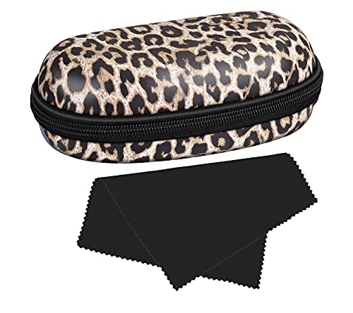 MoKo Estuche para Gafas de Sol, Unisex Caja de Anteojos de PU de Estampado Exquisito a Prueba de Golpes con Cremallera Mosquetón, Funda para...