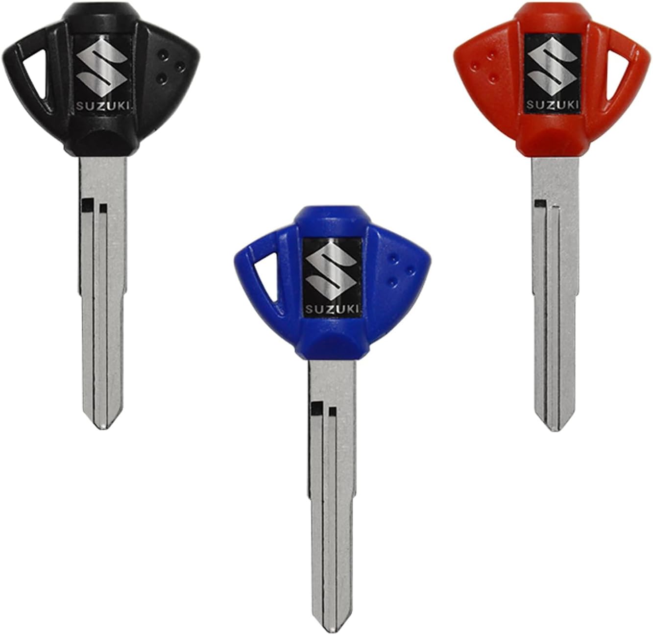 3 Pack Motorcycle Blank Key Uncut Blade Compatible with Suzuki GSXR 600 750 1000 GSX1300R GSF 650 C50/M50 C90 C109R M90 M109R RF600R RF900R