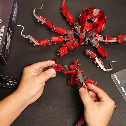 Mechanical Oktopus Klemmbausteine Bausteinen.Kompatibel Mit Lego Oktopus – STEM Perfekte Ozean-Moc Octopus Animal Deko für Zuhause/Büro. Geschenk für Kinder und Erwachsene ab 8-16 882PCS