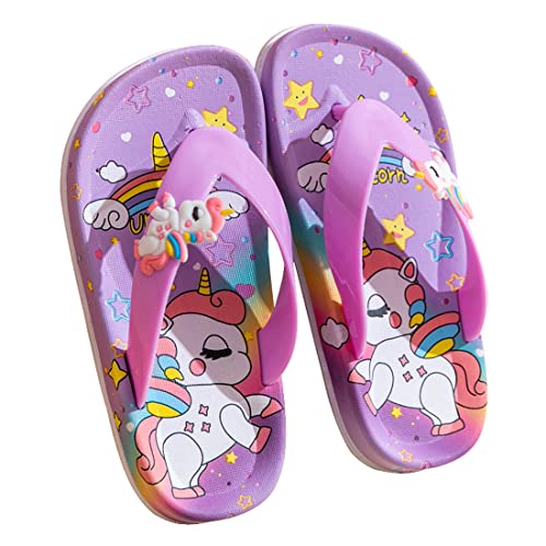FCTREE Kids Unicorn Flip Flop Sandals Boys Girls Slides Sandals Beach Pool Water Shoes