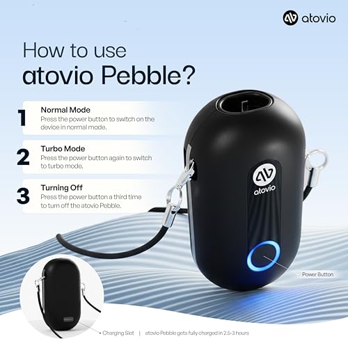 Image of Atovio Wearable & Portable Filterless Air Purifier | TESTED AT IIT KANPUR, MADE IN INDIA | 99.9% Pollutant Removal | Fights Against Dust & Smoke Allergy | 55Hr Battery (Cloud White)