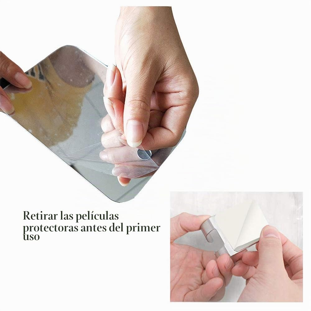 Espejo de Ducha de Lujo con Efecto antivaho (19 x 28 cm), Espejo de Afeitar antivaho con Gancho de Afeitar, Espejo de Maquillaje de Pared sin Niebla, Espejo irrompible en el Cuarto de baño