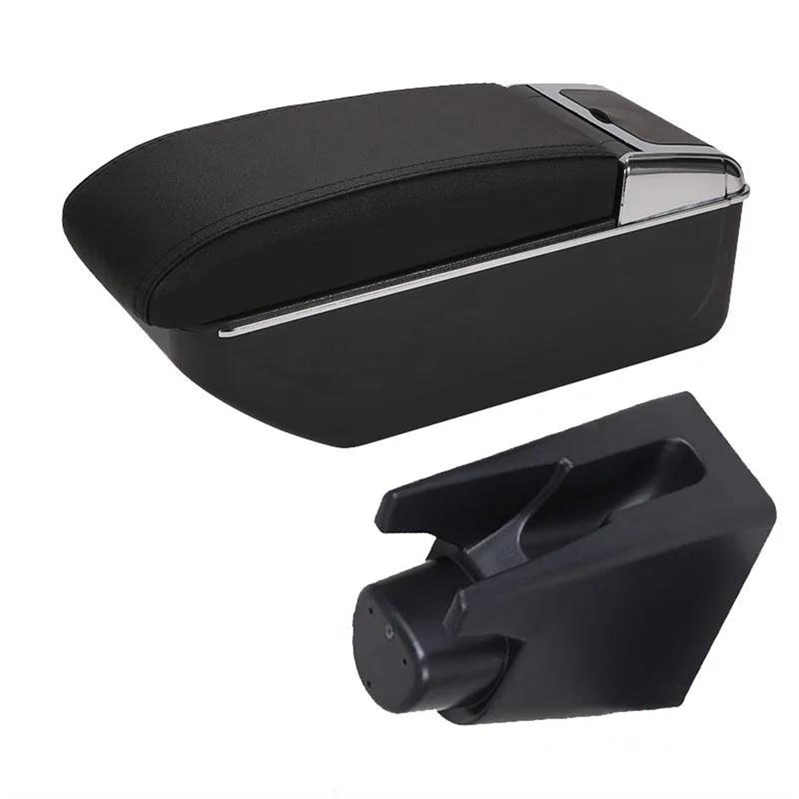 NOHEEU Car Center Console Storage Box Multifunctional Armrest Interior Accessories For Peugeot 107(D2 Black line No USB)
