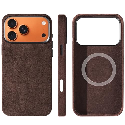 Coque Alcantara iPhone 17 premium suédé avec protection caméra surélevée et dos magnétique