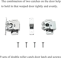 Vista 6 de Hahiyo Pestillo de puerta de doble rodillo, pie más corto, acero laminado en frío, se mantiene en su lugar, cierre suave, sin ruido de chirrido