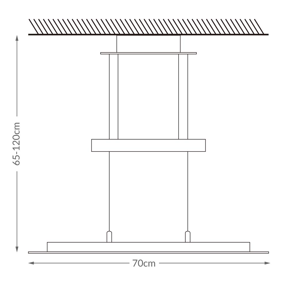 Monzana Lámpara colgante de techo Luz LED 20W Blanco cálido 3000K Plafón IP20 con Atura ajustable