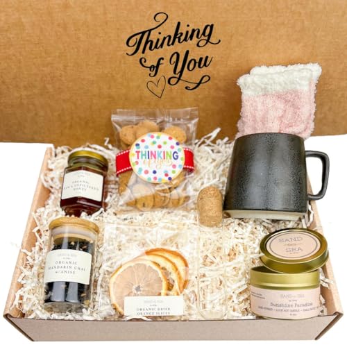 Product Image of the Thinking of You Gifts for Women, Best Friend Gifts, Stress Relief Thank you Gifts for Her, Feel Better Soon, Sympathy Self Care Gifts for Women, Gift Basket for Mom, College Care Package Gift Box