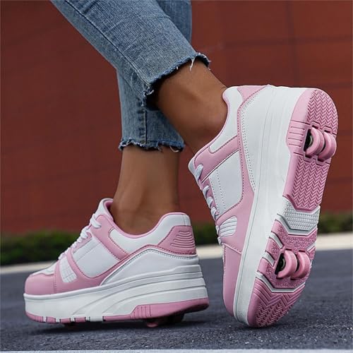 IWIHMIV Boy Roller Skating Shoes Athletic Skating Shoes Girls Fashion Walking Sneakers3