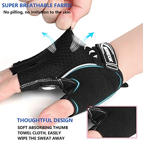 Moreok Cycling Gloves Bike Gloves For Men/Women-[Breathable Anti-Slip 5Mm Gel Pad] Biking Gloves Half Finger Road Bike Mtb Bicycle Gloves-121-White-M #TOP2