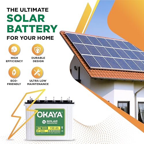 Image of Okaya Solar ST 150H, 150Ah Tall Tubular Solar Battery for Home, Office & Shop with 36 Months Warranty