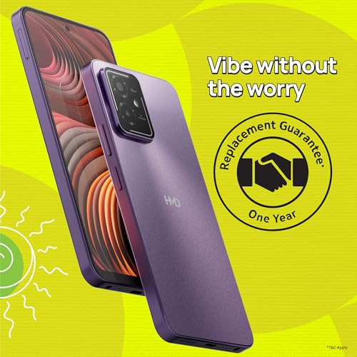 Image of HMD Vibe 5G | Android 15 | 50 MP Dual Rear AI Camera | Rear Notification LED | 510K+ AnTuTu Score | 1 Year Replacement Guarantee | 18W Fast Charger in-Box | Purple