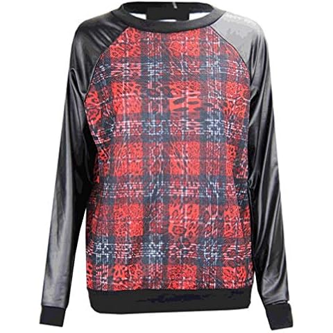 New Womens Ladies PVC PU Sleeve Animal Leopard Print Jacket Ladies Skirt Fashion GYAL Y88 (Animal Print Sweatshirt, S/M) Cover