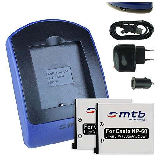 Lista de exilim ex s10 superventas 10 2 Baterìas + Cargador (USB/Coche/Corriente) NP-60 para Casio Exilim EX-FS10 S10 S12 Z9 Z19 Z22 Z25...Ver Lista