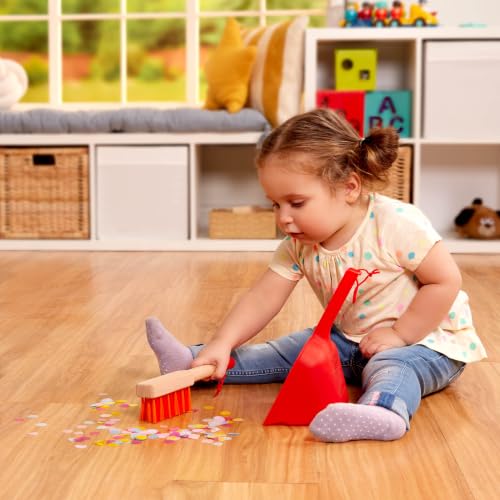 Image of Battat Kids Cleaning Set, Sweep n' Clean Pretend Play Kit, Wooden, Playset
