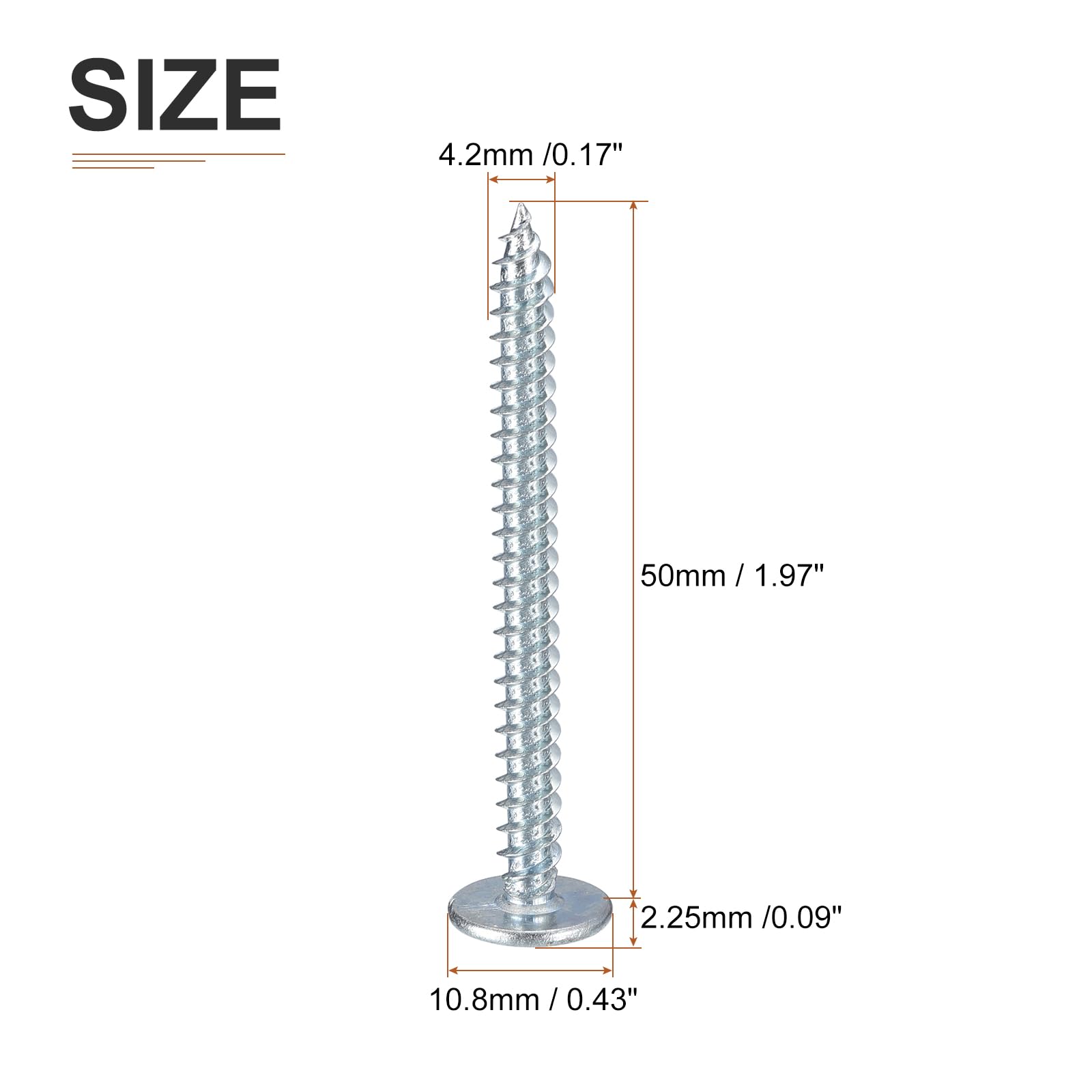 DTGN #8x2 Sheet Metal Screws, 100 Pack, for Wood Furniture - Image 2