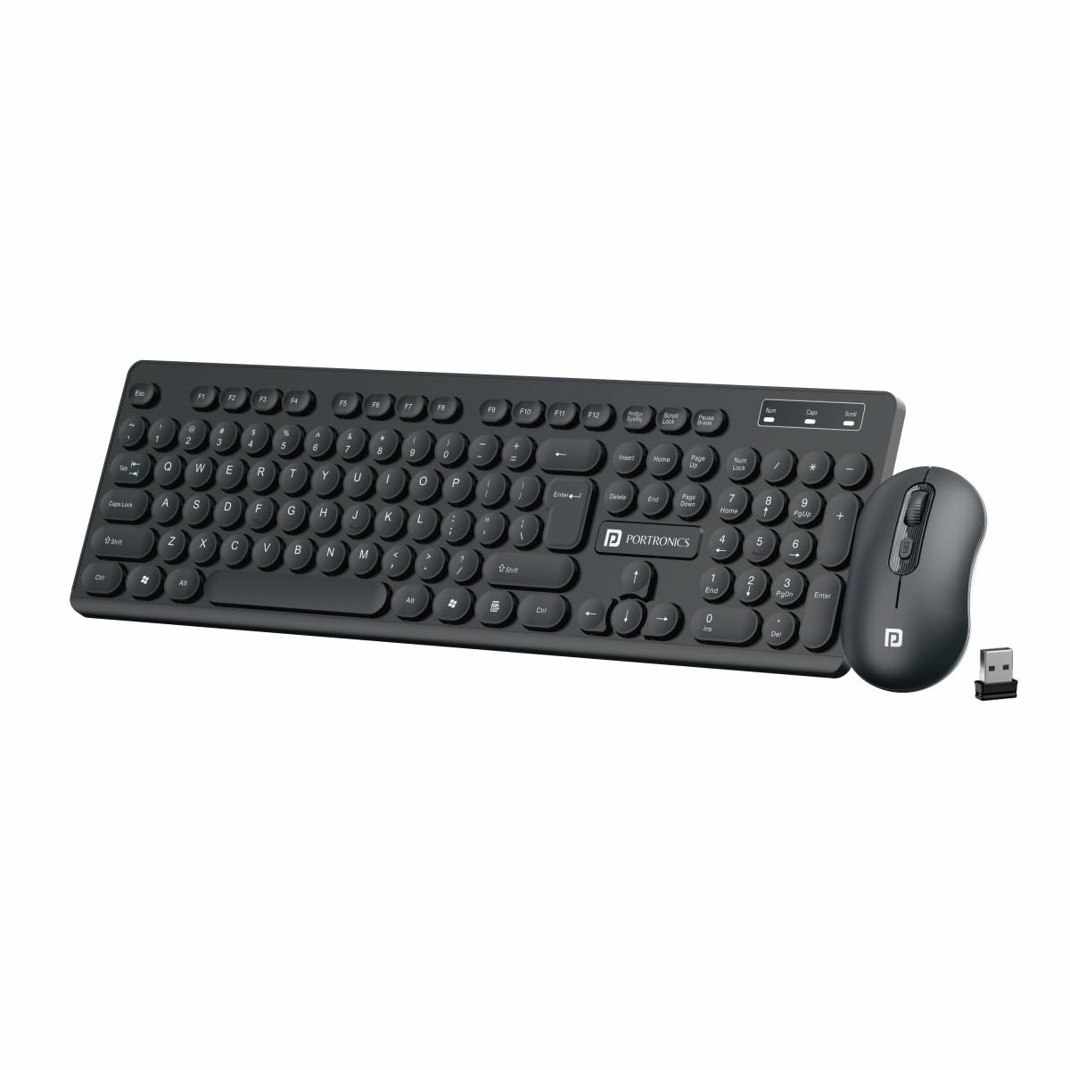Portronics Key6 Combo Wireless Keyboard and Mouse Set with 2.4 GHz USB Receiver, Noiseless Typing, Adjustable DPI Upto 1600, Spill Resistant & Anti-Fade Keys for PC, Laptop, MacBook (Black) (B0C9MJGYK2) Amazon Price History, Amazon Price Tracker