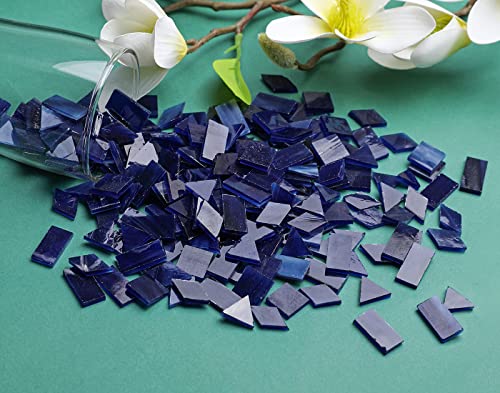 image for Lanyani 200 Pieces Glass Mosaic Tiles for Crafts,4 Shapes Mixed Colorf