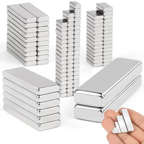 LOVIMAG 118Pcs Neodymium Magnets Set, Small Rare Earth Magnets in 5 Different Sizes, Magnetic Rectangle Refrigerator Magnets Whiteboard for Fridge, Craft, Office, Science