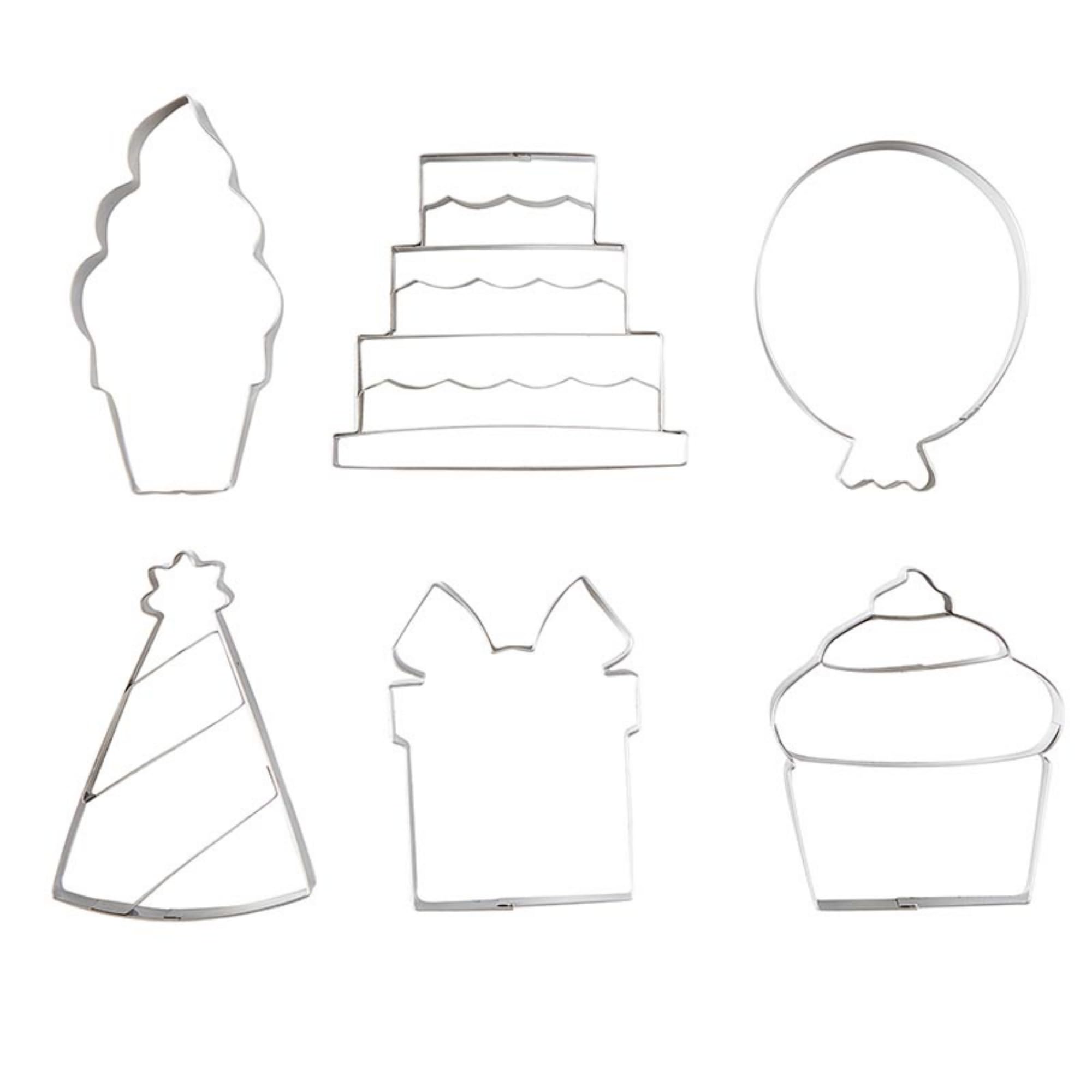 Santa Barbara Design Studio Kits de repostería cortador de galletas caja de libro de regalo, 6 piezas, cumpleaños