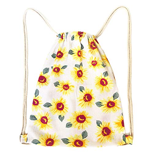 Danuc Gym Sack Bag Drawstring Backpack Sport Bag For Men & Women School Travel Backpack For Teens College Girls Sackpack (Sunflower) #TOP2