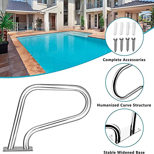 Barandal para escalera de piscina de acero inoxidable 22.4 pulg miniatura 4