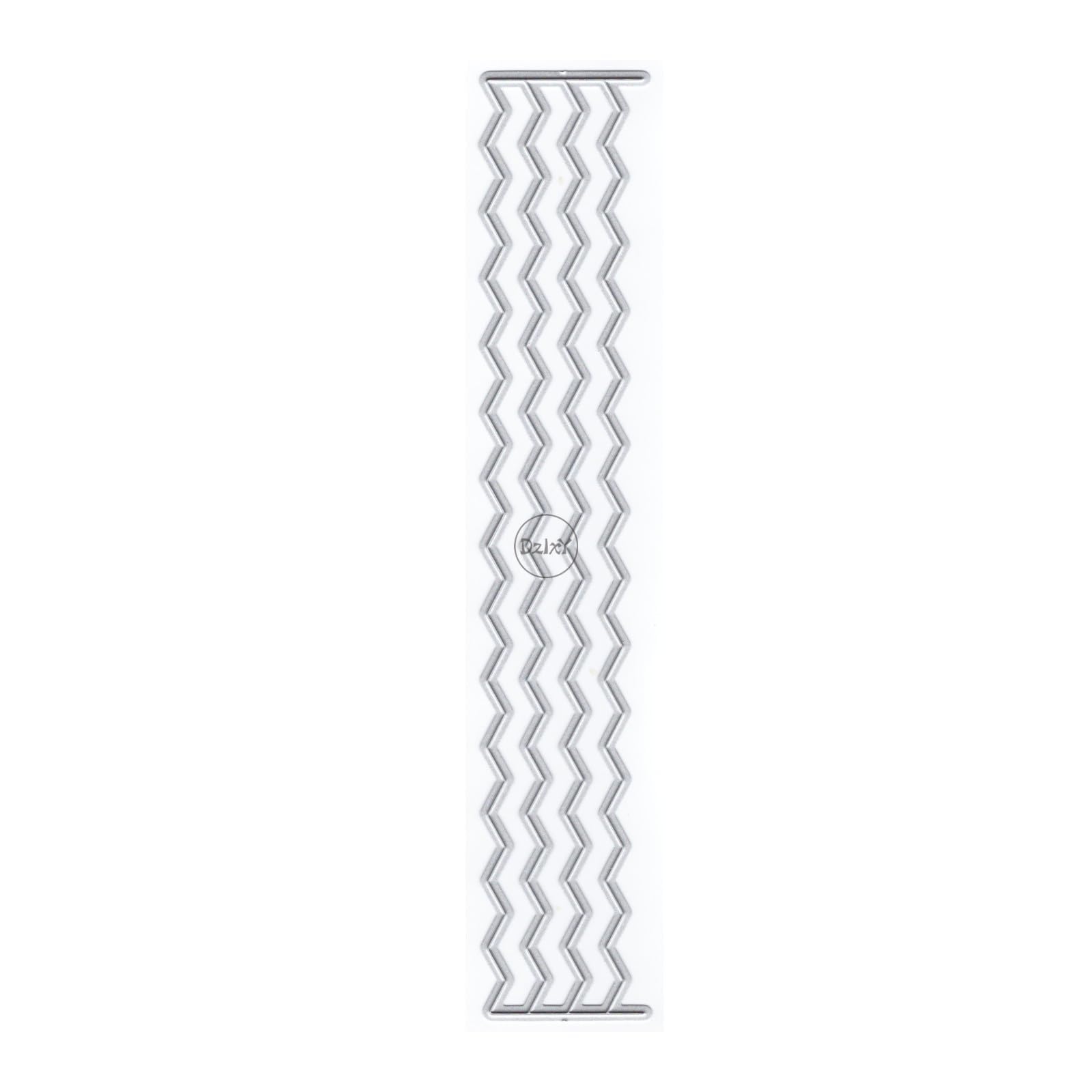 DzIxY Four Spiked Wavy Lines Metal Cutting Dies for Card Making Kit Embossing Paper Die Cuts Scrapbook Machine Stencils Storage Pockets Supplies