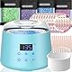 Waxing Set LCD,2 Heizmodi Haarentfernung Wachswärmer 4 Wachsbohnen 20 Holzspateln,Reservierbare Heizzeit Wachs Haarentfernung Waxing zu Hause CITHOT (Blau)