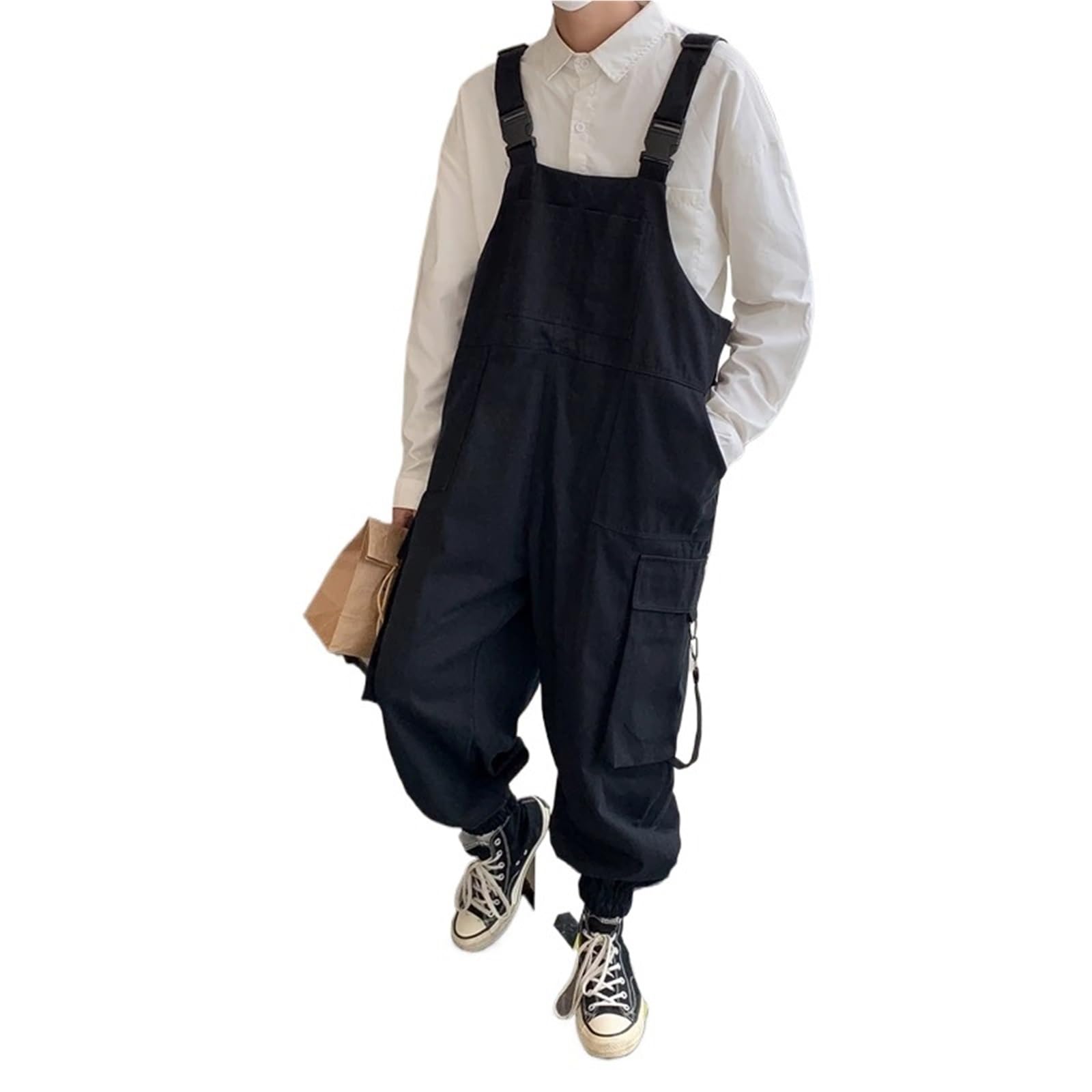 Ropa De Trabajo Para Hombre Mono con tirantes y pantalones for hombre, peto de verano sueltos, informal, bolsillos, unisex, talla grande, ropa calle lisa