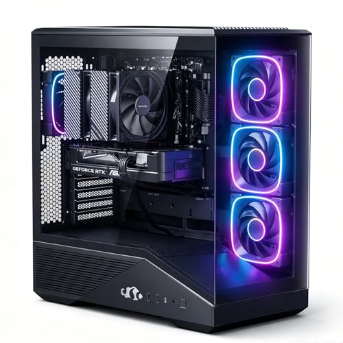 Image of NIMO Gaming-Desktop, GeForce RTX-5060 8GB Intel i5-14400F(Up to 3.6GHz beat i7-11700) 16GB DDR5, 1TB SSD, 650W 80+ Gold PSU ARGB Fan x4, Prebuilt PC Business & AI Creation Digital Nomads Streaming