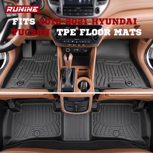 Image of Floor Mats for Hyundai Tucson 2016-2021 /Kia Sportage 2017-2022, All Weather Protection Custom Floor Mats Trunk Cargo and Car Windshield Cover Set for Hyundai Tucson Accessories,Floor Liners Set