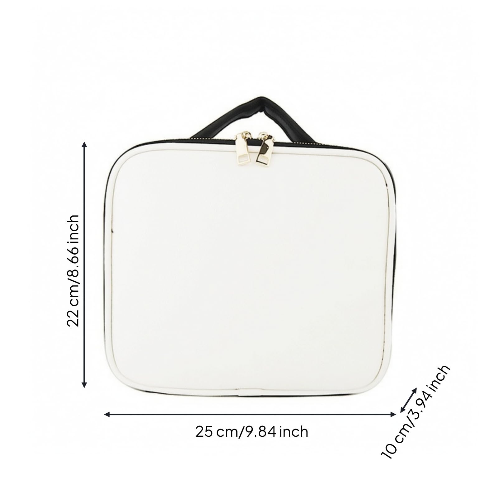 Beauty Case in Pelle PU Liscio, Piccola, Valigetta Cosmetica Piccola Bianca