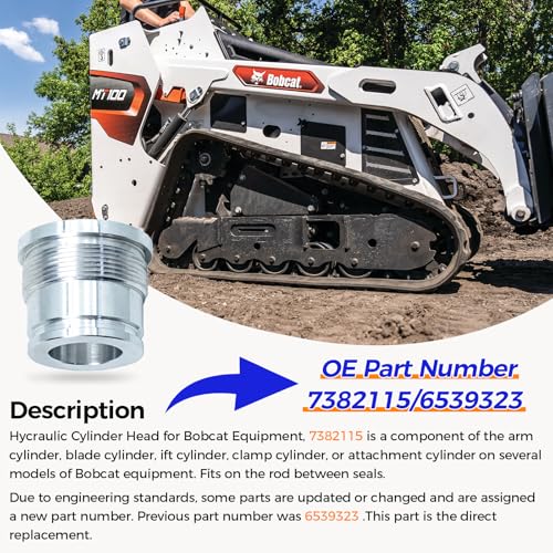 Image of Hydraulic Cylinder Heads 6539323,7382115,Compatible with Bobcat Parts | 6539323,7382115,Compatible with Bobcat Skid Steer, Track, and All-Wheel Steer Loaders,Hydraulic Repair Replacement Parts