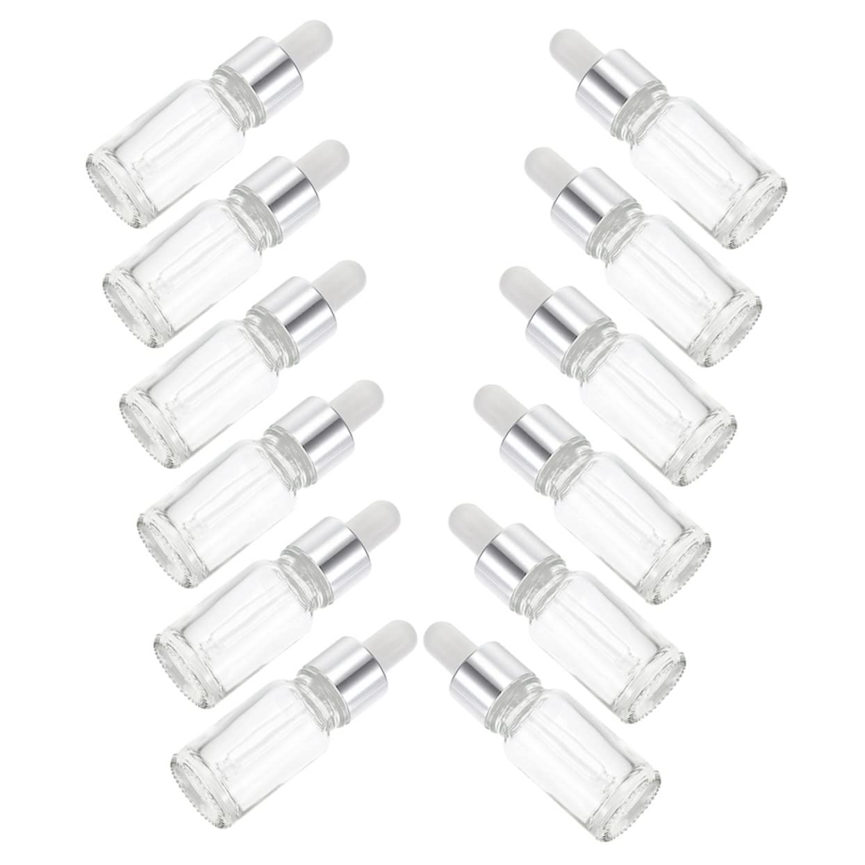 24 piezas botella de aceite esencial de vidrio cuentagotas de vidrio de aceite esencial botellas de vidrio transparente botella cuentagotas botellas de líquido cosmético frascos de muestra de perfume