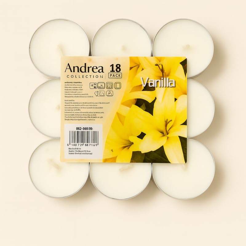 EbenEzer Velas Perfumadas [Vainilla] – Pack de 36 Candelitas Aromáticas | Cera Natural | 4h de Duración | Aroma Relajante para Hogar, Baño o Regalo