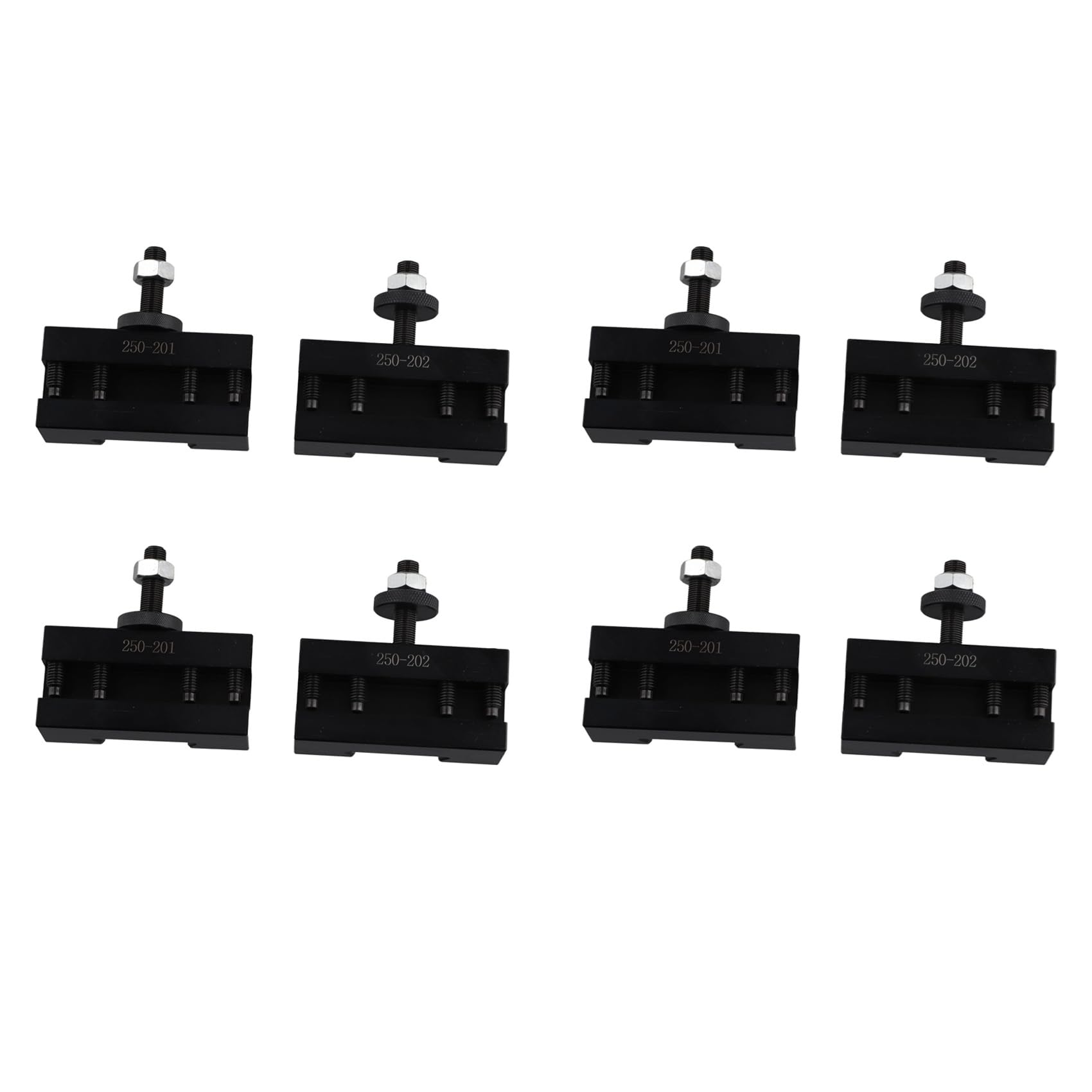 Jnchdghwa Black 8Pcs Quick Change Cnc Lathe Tool Post Turning Facing Holder Holder For Lathes Tools-250-201 & 250-202
