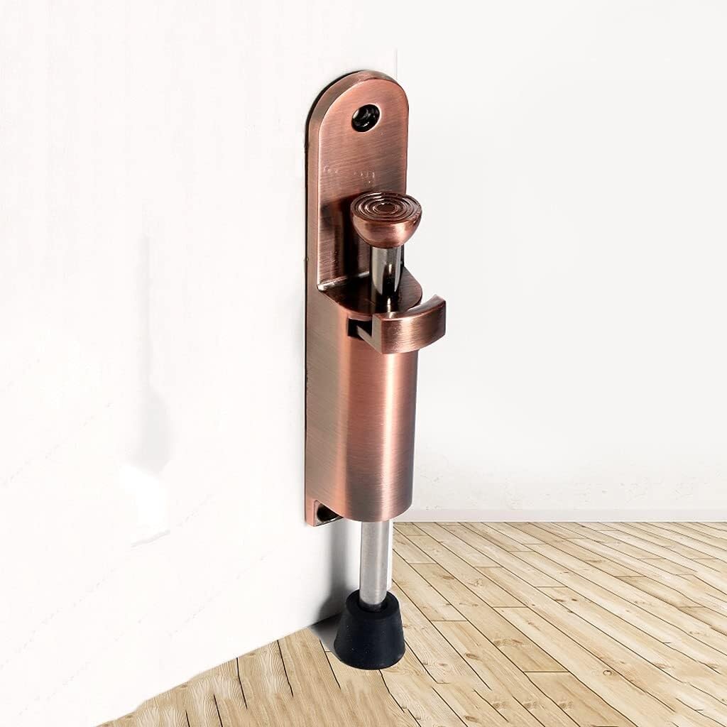 Magnetic Door Stop Zinc Alloy Foot-Operated Lever Door Stops Adjustable Kickdown Bronze Holder Stop Hardware Buffer Fittings(Red Bronze)