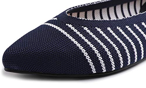 Image of FEVERSOLE Women's Woven Pointy Fashion Cutouts Breathable Knit Flat Shoes