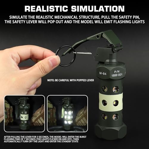 Gunyoo Airsoft Flashbang Modell Taktische Handgranate Spielzeug Outdoor Camping Notlicht für Paintball Kampf CS Schlacht Spiel Militär Cosplay Requisiten Feld Training