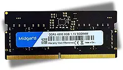 Memoria Midgard 8GB (1X8GB) DDR5 SODIMM 4800MHZ CL40 1,1V Para Notebook Laptop