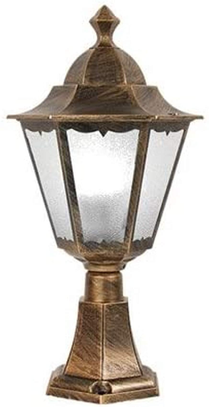 ZXTIIEUF Pillar Lamp Outdoor Lighting Fitting European Retro Villa Garden Decoration Column Diecast Aluminum Wall Door Post Light IP56 Waterproof Glass Lawn Lantern