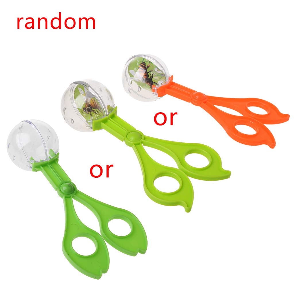 hokojix Plastic Insect Catcher Scissors Tongs Tweezers for Kids Children Toy Handy, Random Delivery