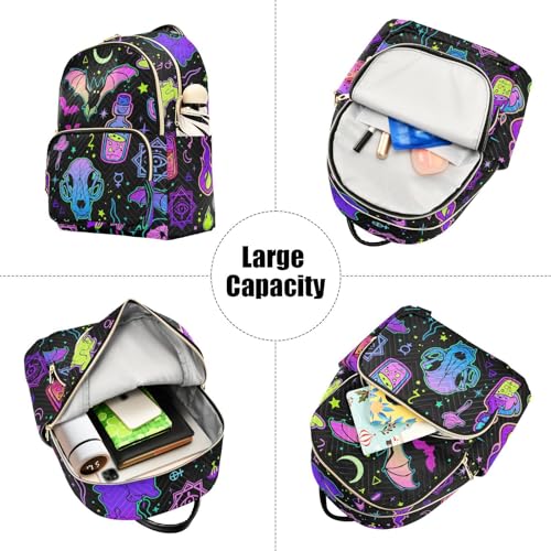 Image of ALAZA Moon Stars Witchery Small Backpack Purse for Women Travel Bag Fashion Daypack Back Pack Shoulder Bag