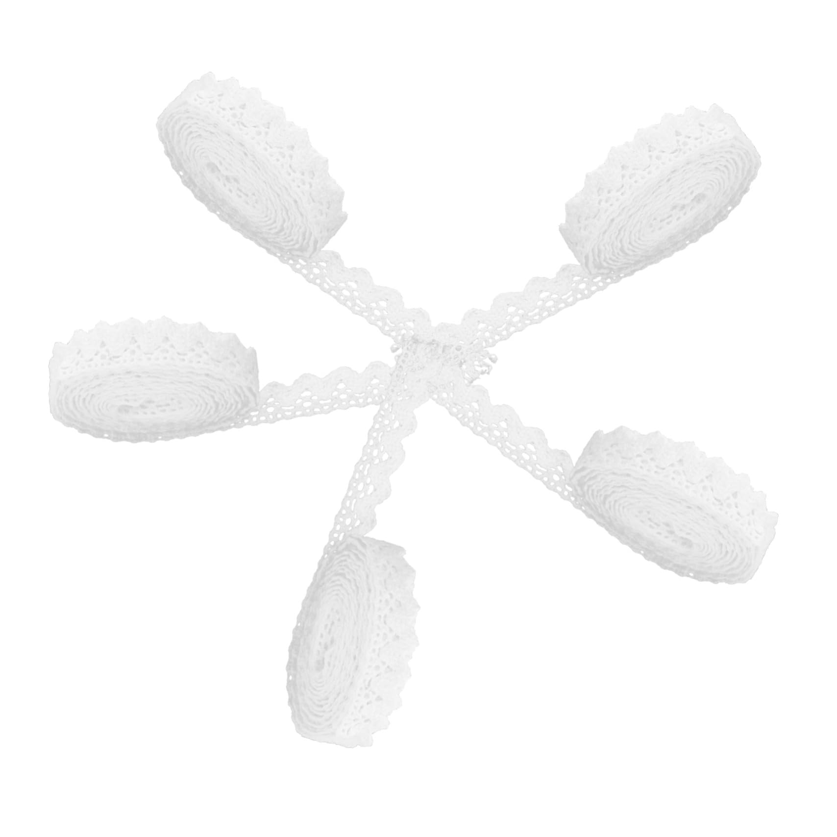 Operitacx 5rouleaux Rubans de Dentelle Tissu de Galons Dentelle pour Loisirs Créatifs Décoration de Mariage et Anniversaires